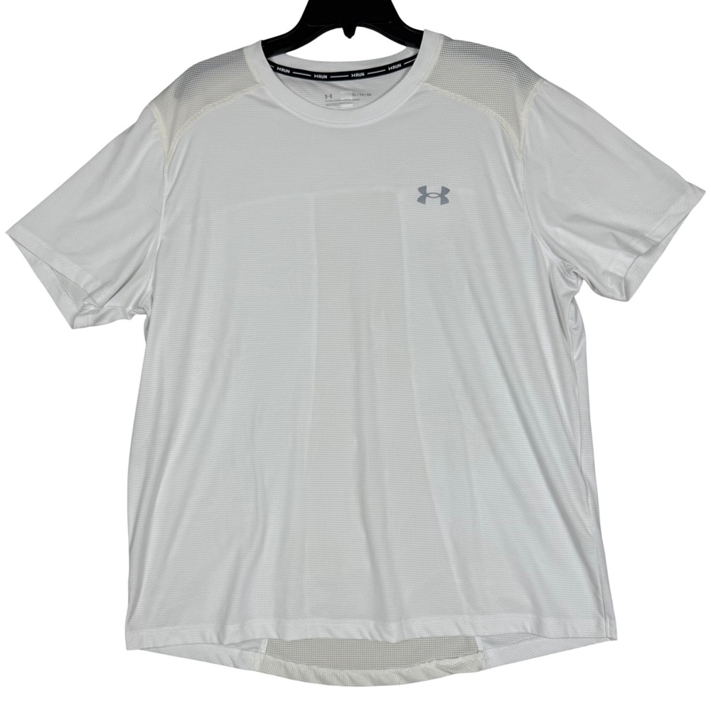 Under Armour Run Shirt XL 23x28 Training Performance White Mesh Athletic Sporty